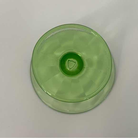 Vtg Federal 1920s Glass SET OF 6 Uranium Ice Cream dish bowl pedestal green - Picture 6 of 9